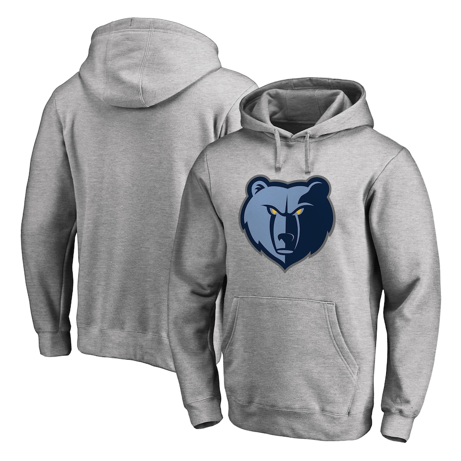 Men's Memphis Grizzlies Heathered Gray Primary Logo II Pullover Hoodie Men's Memphis Grizzlies Heathered Gray Primary Logo II Pullover Hoodie