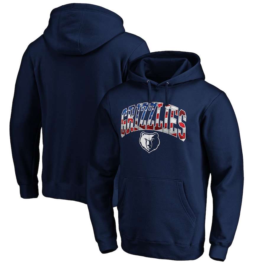 Men's Memphis Grizzlies Navy Banner Wave Pullover Hoodie