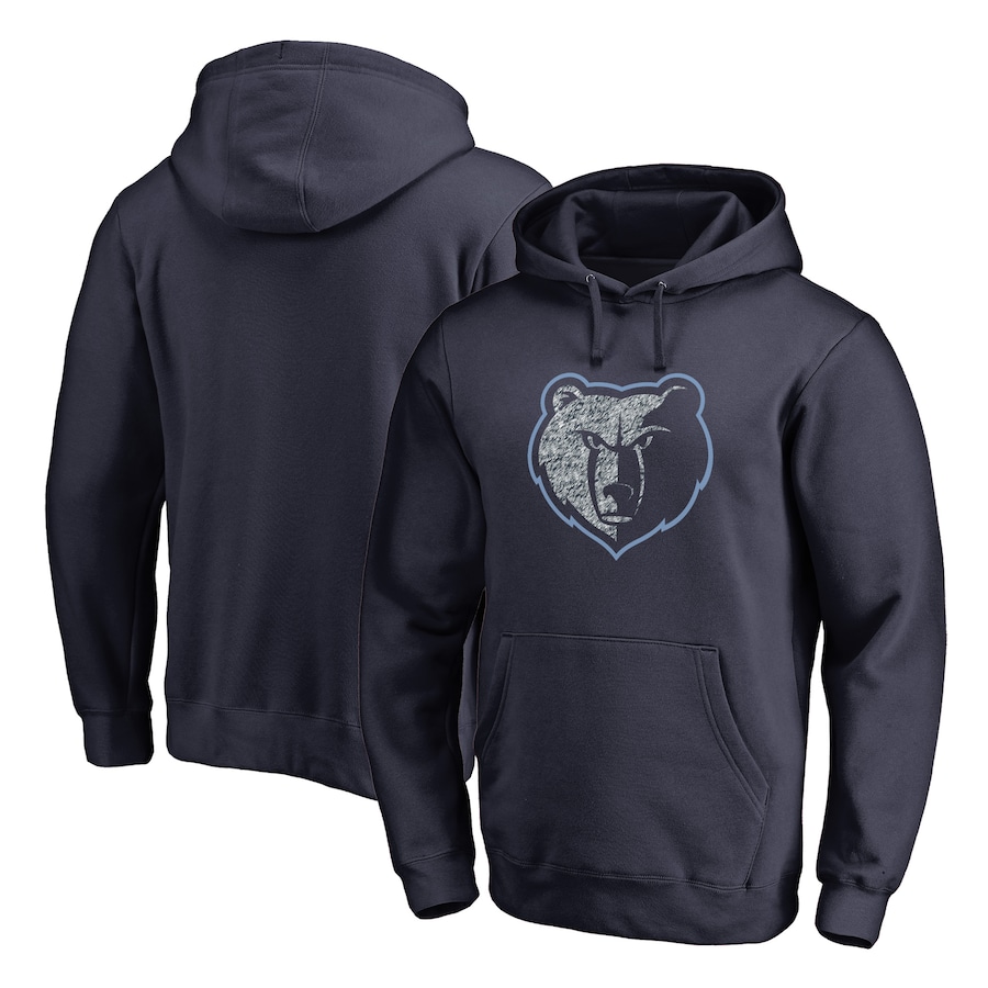 Men's Memphis Grizzlies Navy Static Logo Pullover Hoodie Men's Memphis Grizzlies Navy Static Logo Pullover Hoodie