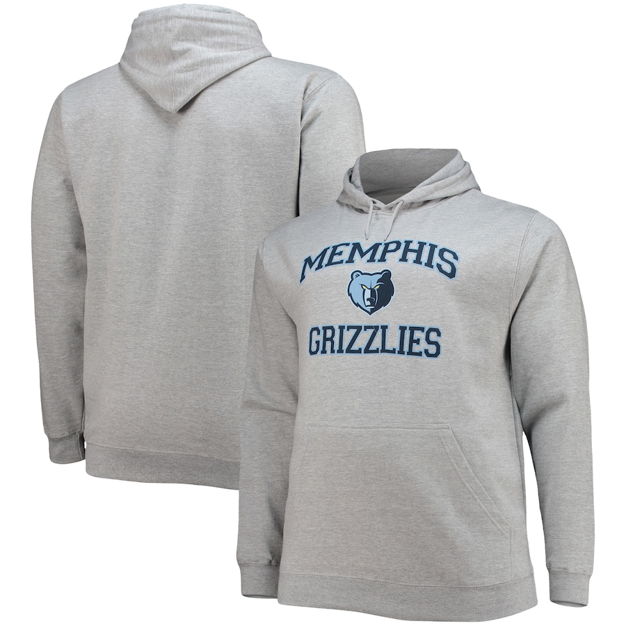 Men's Memphis Grizzlies Heathered Gray Big & Tall Heart & Soul Pullover Hoodie Men's Memphis Grizzlies Heathered Gray Big & Tall Heart & Soul Pullover Hoodie