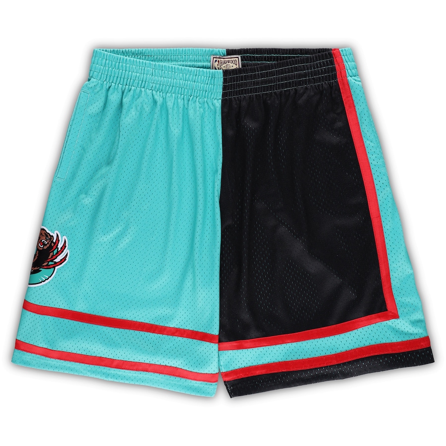 Men's Memphis Grizzlies Mitchell & Ness Black/Turquoise Big & Tall Hardwood Classics Split Swingman Shorts Men's Memphis Grizzlies Mitchell & Ness Black/Turquoise Big & Tall Hardwood Classics Split Swingman Shorts