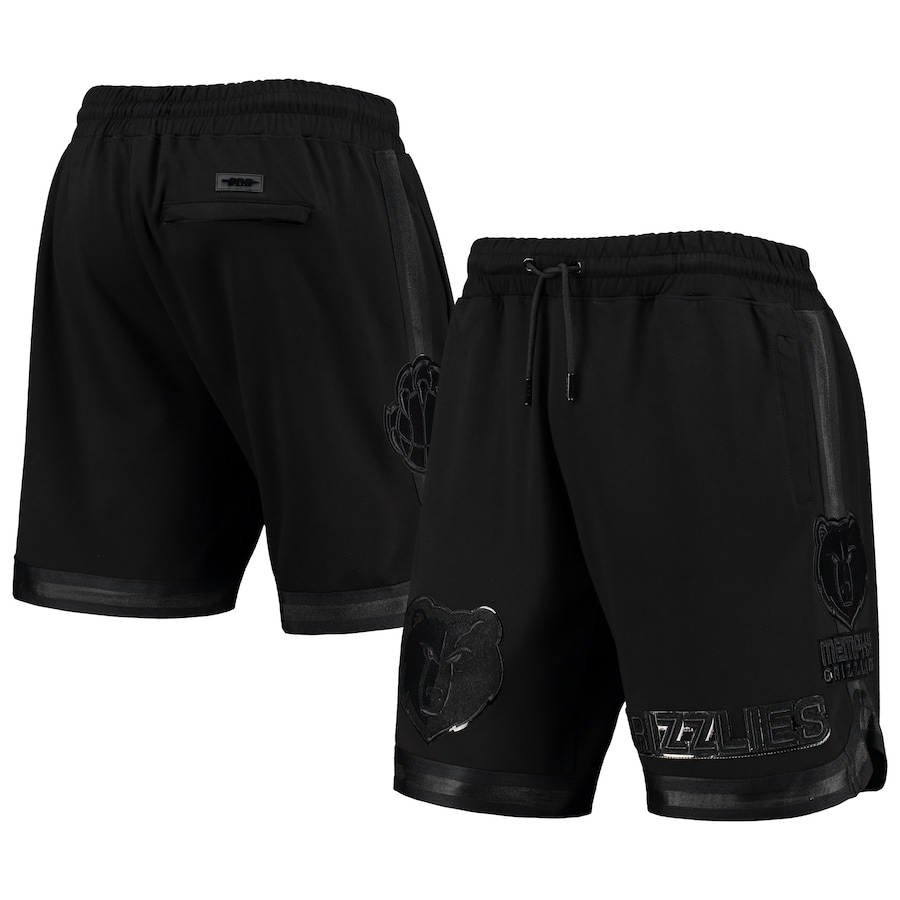 Men's Memphis Grizzlies Pro Standard Triple Black Gloss Shorts Men's Memphis Grizzlies Pro Standard Triple Black Gloss Shorts