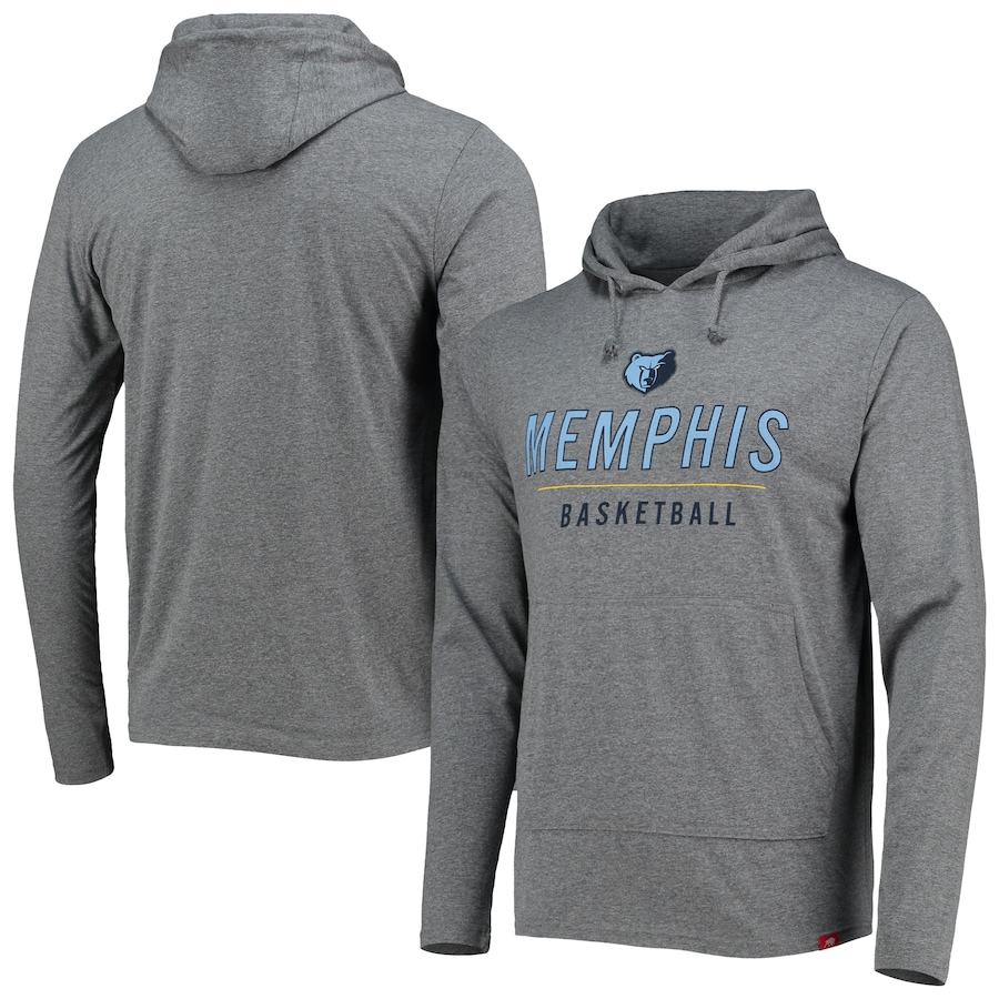 Men's Memphis Grizzlies Sportiqe Heathered Gray Practice Shoot Around Rowan Tri-Blend Pullover Hoodie