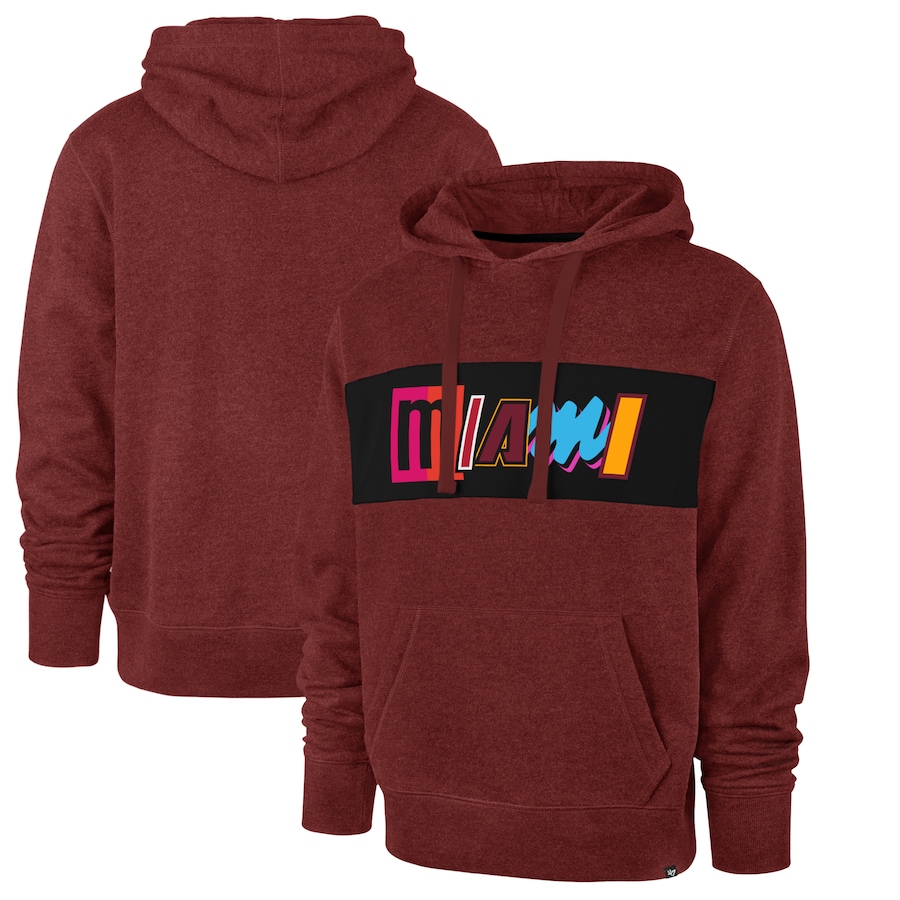 Men's Miami Heat 47 Red 2021/22 City Edition Wordmark Chest Pass Pullover Hoodie