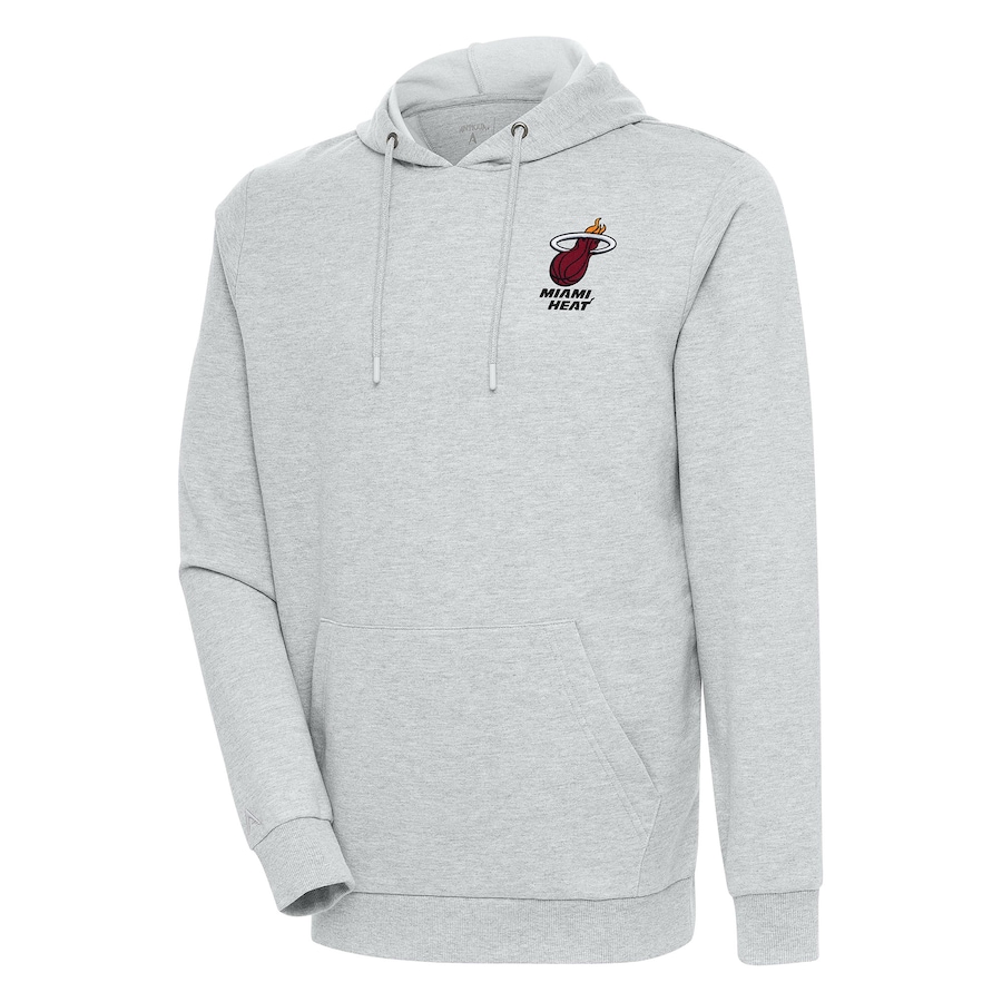 Men's Miami Heat Antigua Heather Gray Action Pullover Hoodie