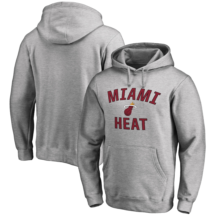 Men's Miami Heat Ash Victory Arch Pullover Hoodie Men's Miami Heat Ash Victory Arch Pullover Hoodie