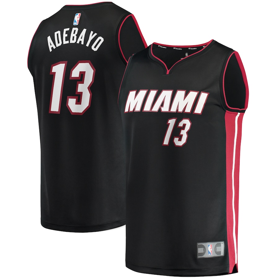 Men's Miami Heat Bam Adebayo Black Fast Break Replica Jersey - Icon Edition With 2023 NBA finals patch 