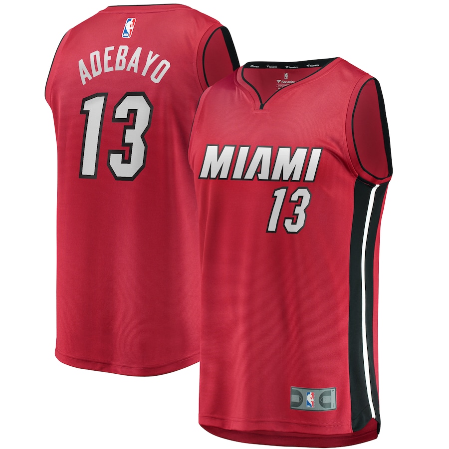 Men's Miami Heat Bam Adebayo Red Fast Break Replica Jersey - Statement Edition With 2023 NBA finals patch 