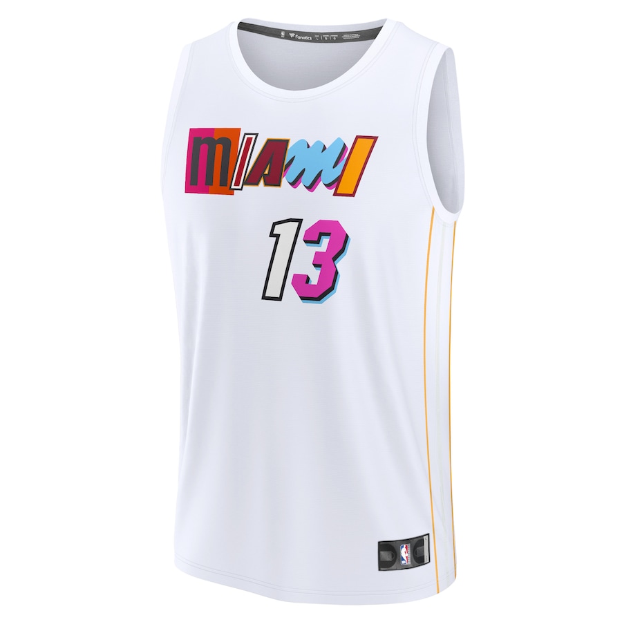 Men's Miami Heat Bam Adebayo White Fastbreak Jersey - City Edition With 2023 NBA finals patch 