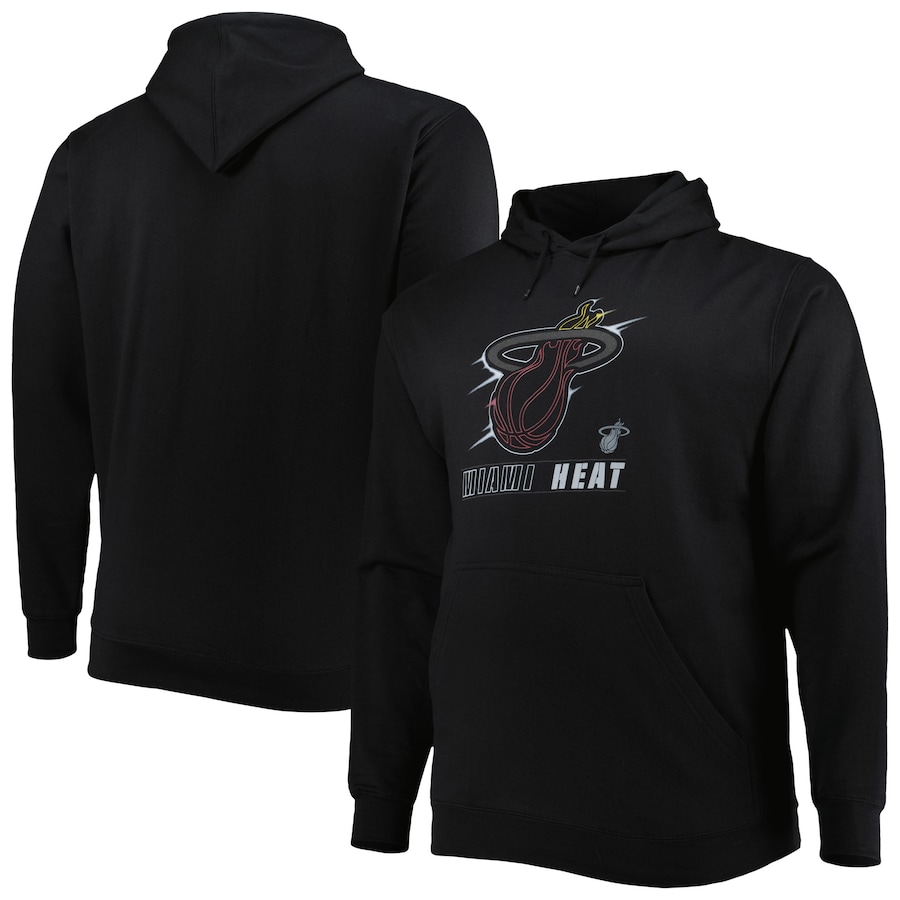 Men's Miami Heat Black Big & Tall Heart & Soul Pullover Hoodie Men's Miami Heat Black Big & Tall Heart & Soul Pullover Hoodie