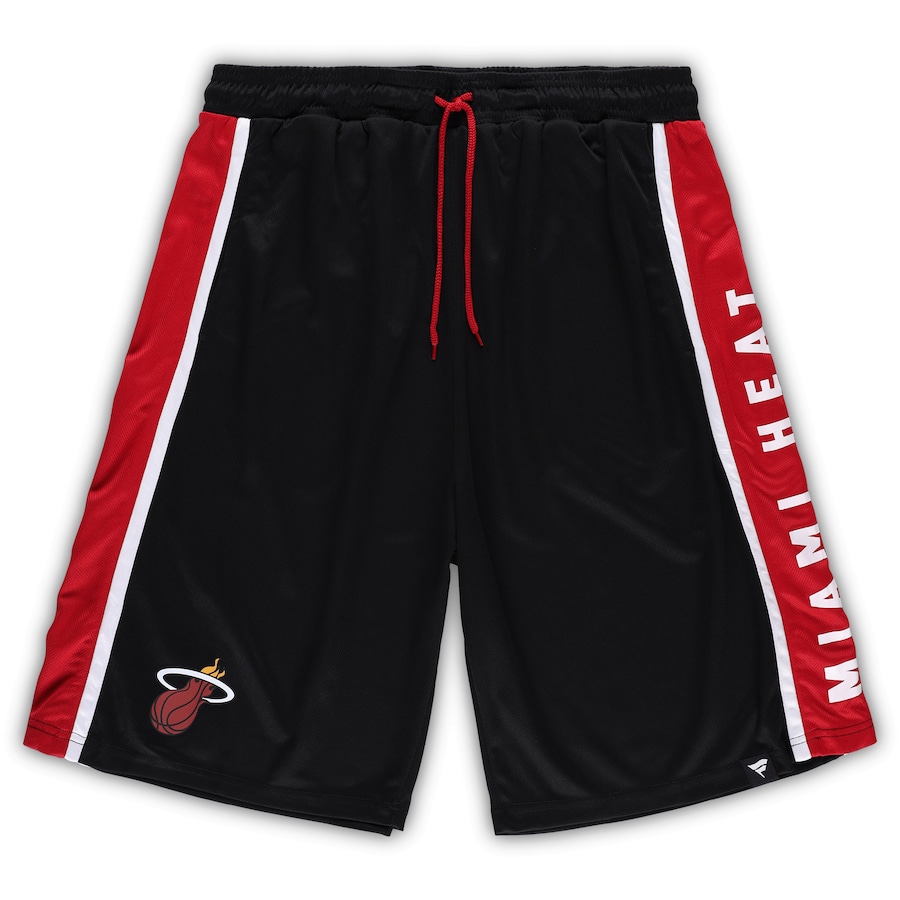 Men's Miami Heat Black Big & Tall Referee Iconic Mesh Shorts