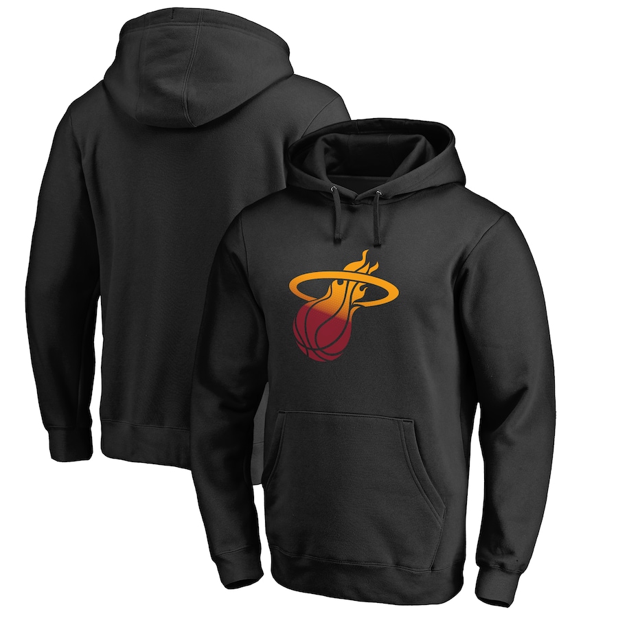 Men's Miami Heat Black Gradient Logo Pullover Hoodie