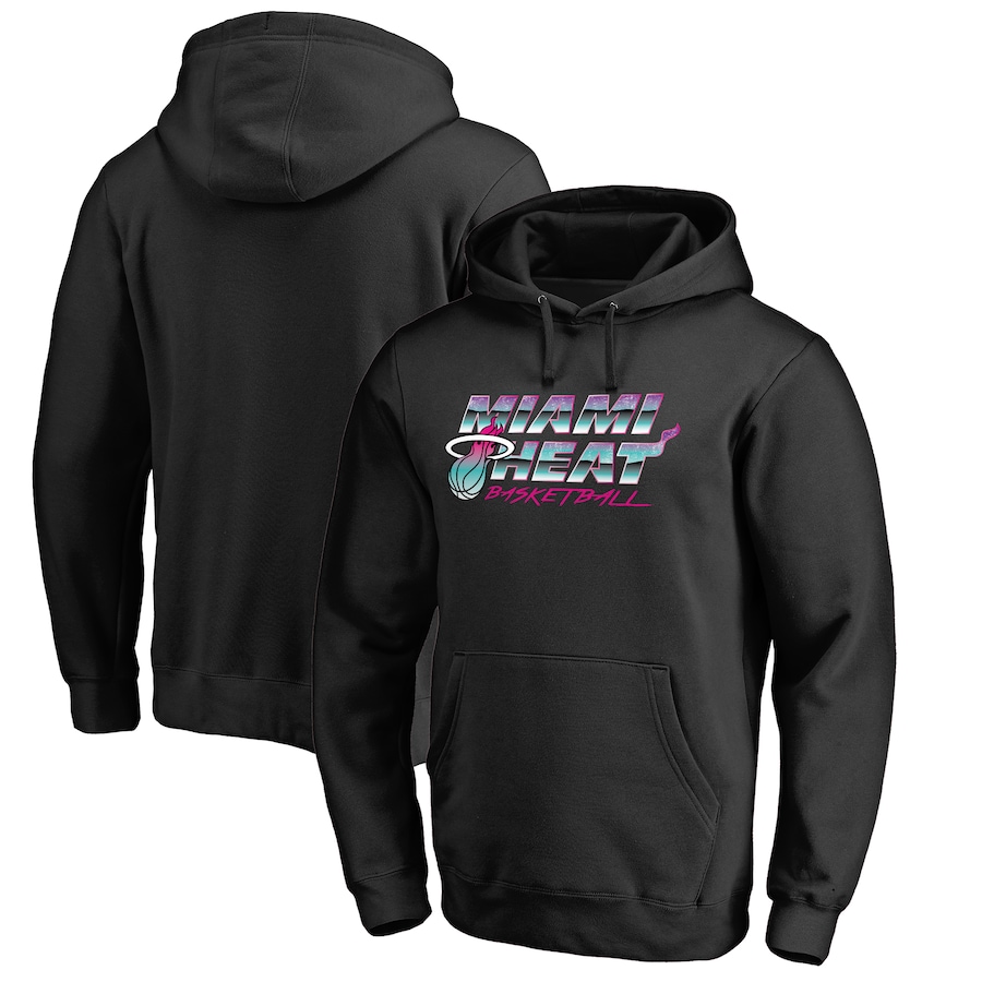 Men's Miami Heat Black Miami Nights Hometown Collection Pullover Hoodie Men's Miami Heat Black Miami Nights Hometown Collection Pullover Hoodie