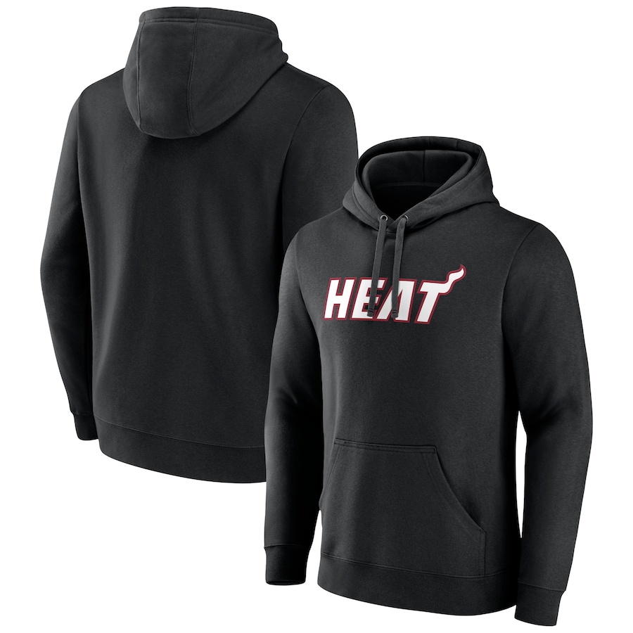 Men's Miami Heat Black Wordmark Team Pullover Hoodie Men's Miami Heat Black Wordmark Team Pullover Hoodie
