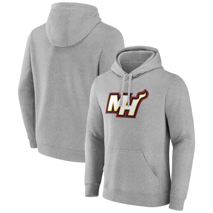 Men's Miami Heat Gray Alternate Logo Pullover Hoodie Men's Miami Heat Gray Alternate Logo Pullover Hoodie