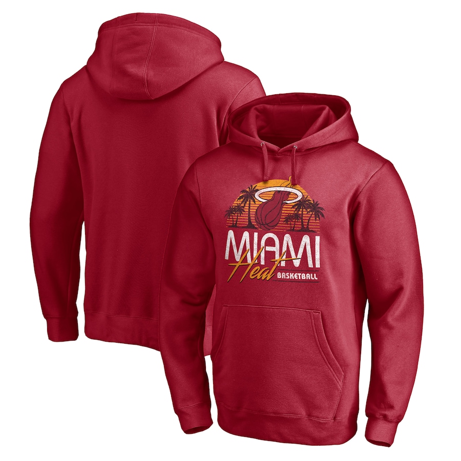 Men's Miami Heat Red Post Up Hometown Collection Fitted Pullover Hoodie Men's Miami Heat Red Post Up Hometown Collection Fitted Pullover Hoodie