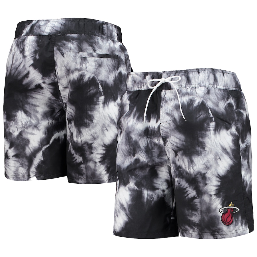 Men's Miami Heat G-III Sports by Carl Banks Black Splash Volley Swim Shorts Men's Miami Heat G-III Sports by Carl Banks Black Splash Volley Swim Shorts