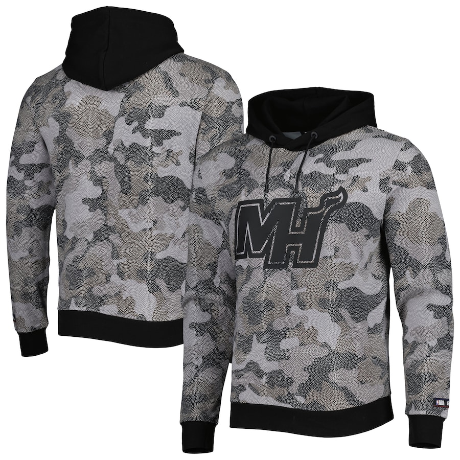 Men's Miami Heat Hugo Boss Black Camo Pullover Hoodie Men's Miami Heat Hugo Boss Black Camo Pullover Hoodie