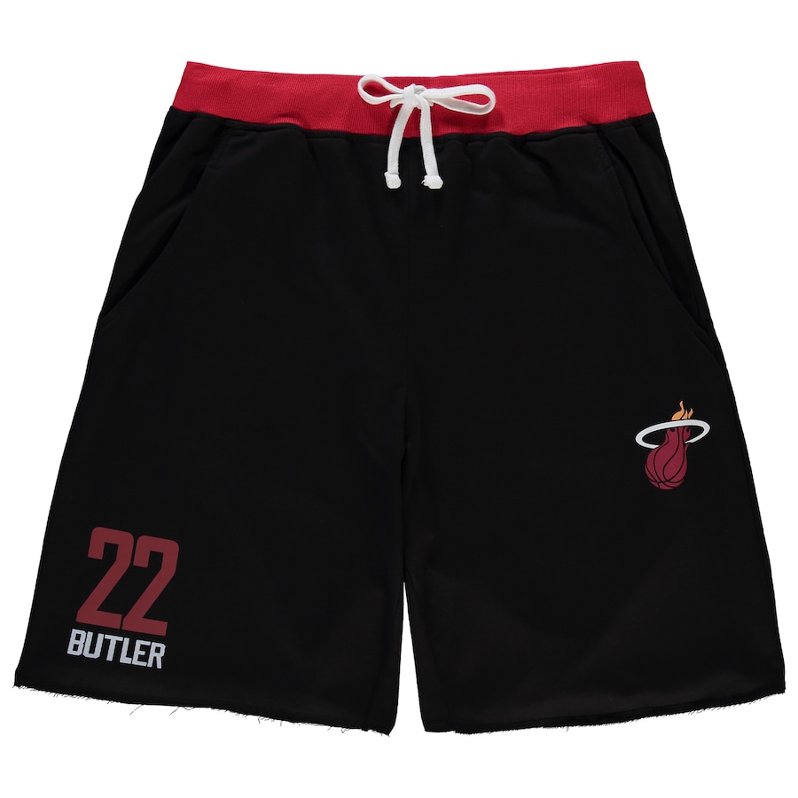 Men's Miami Heat Jimmy Butler Black Big & Tall French Terry Name & Number Shorts