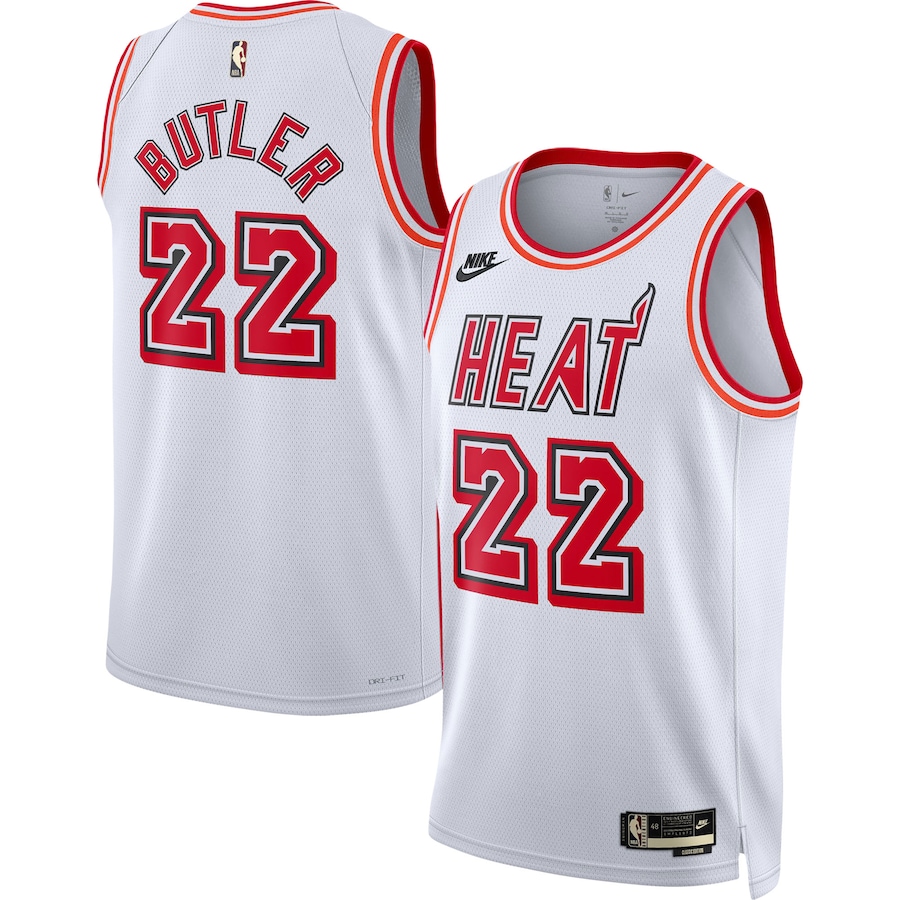 Men's Miami Heat Jimmy Butler NBA White Swingman Jersey - Classic Edition With 2023 NBA finals patch 