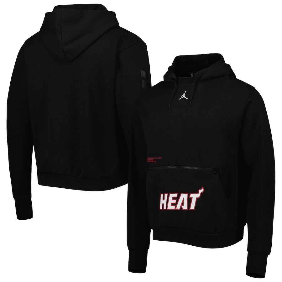 Men's Miami Heat Jordan Brand Black Courtside Statement Edition Pullover Hoodie Men's Miami Heat Jordan Brand Black Courtside Statement Edition Pullover Hoodie