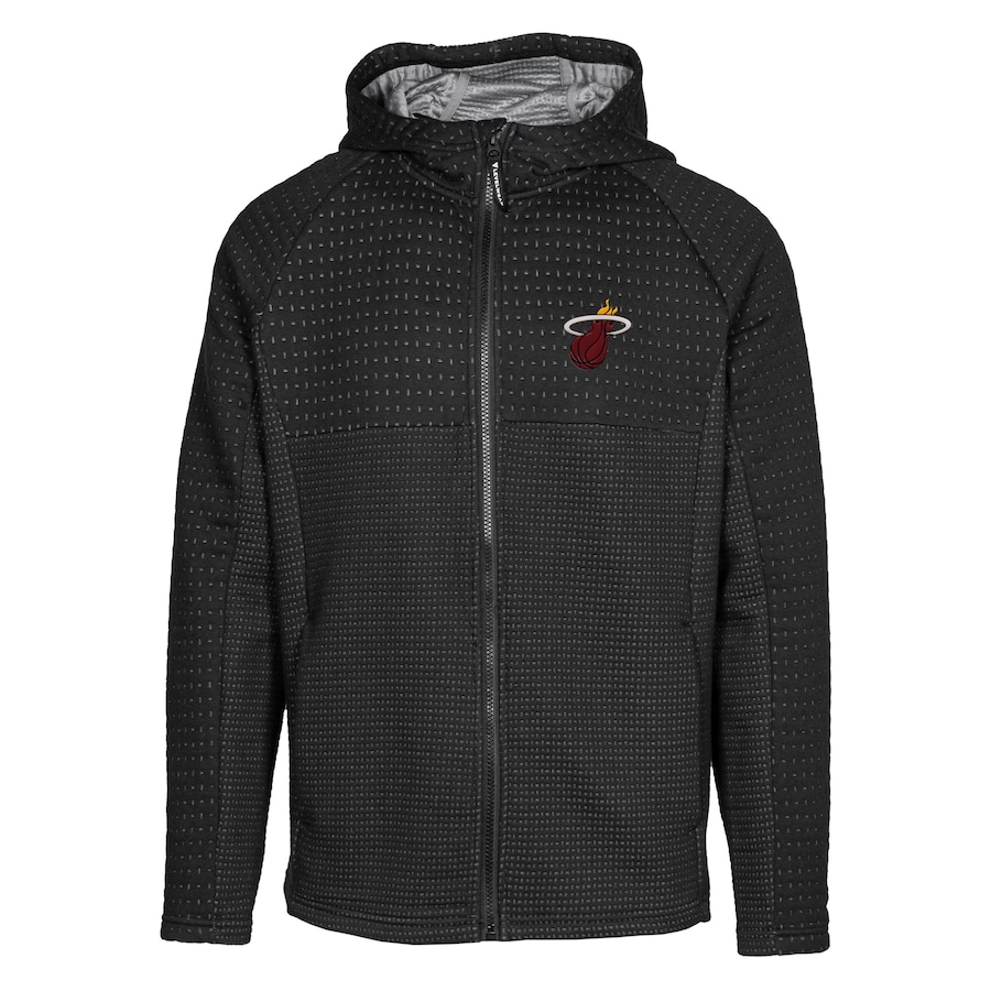 Men's Miami Heat Levelwear Black Durham Insignia Full-Zip Hoodie Men's Miami Heat Levelwear Black Durham Insignia Full-Zip Hoodie