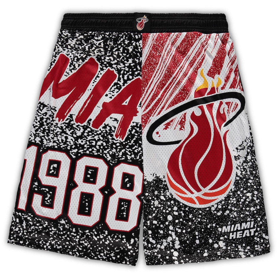 Men's Miami Heat Mitchell & Ness Black Big & Tall Hardwood Classics Jumbotron Shorts Men's Miami Heat Mitchell & Ness Black Big & Tall Hardwood Classics Jumbotron Shorts