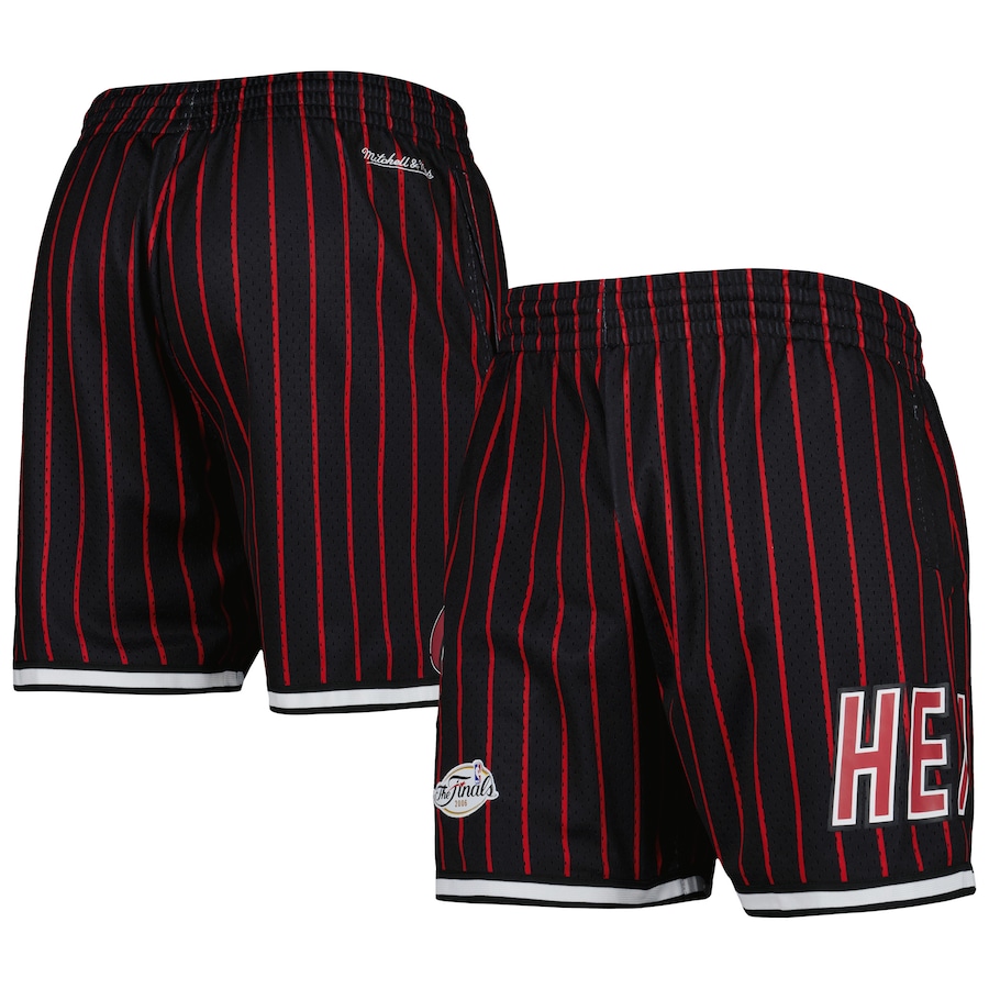 Men's Miami Heat Mitchell & Ness Black City Collection Heritage Mesh Shorts