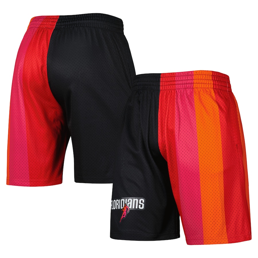 Men's Miami Heat Mitchell & Ness Black Hardwood Classics 2005 Split Swingman Shorts Men's Miami Heat Mitchell & Ness Black Hardwood Classics 2005 Split Swingman Shorts