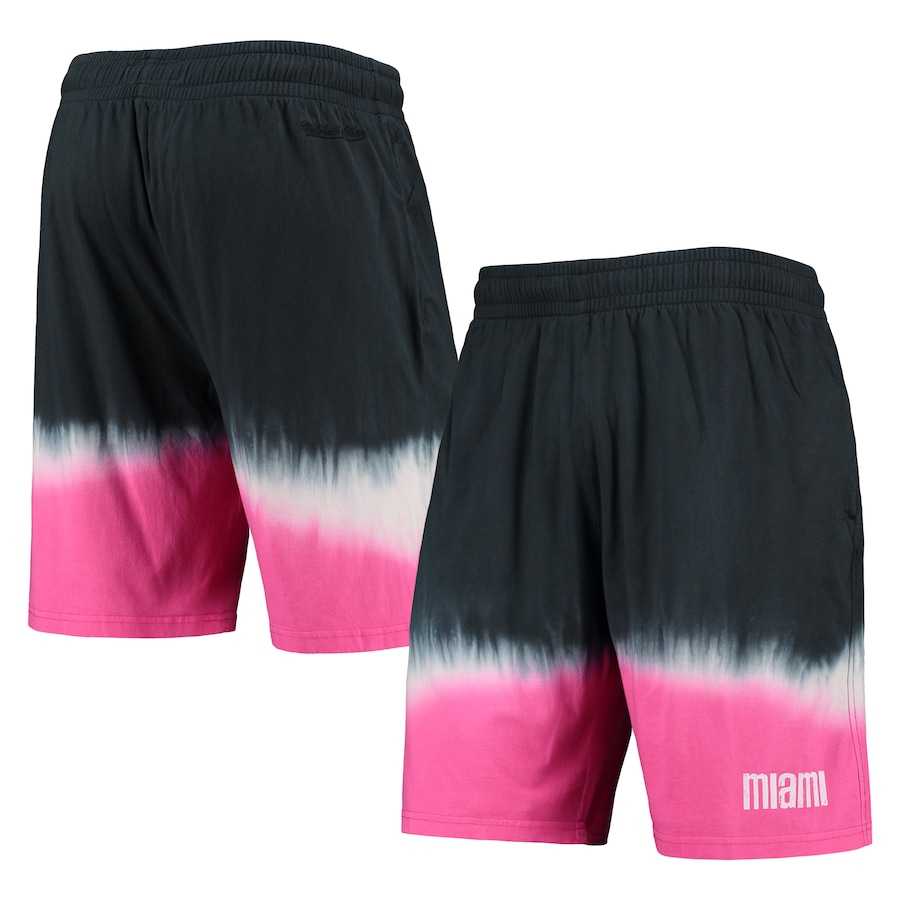 Men's Miami Heat Mitchell & Ness Black/Pink Hardwood Classic Authentic Shorts Men's Miami Heat Mitchell & Ness Black/Pink Hardwood Classic Authentic Shorts