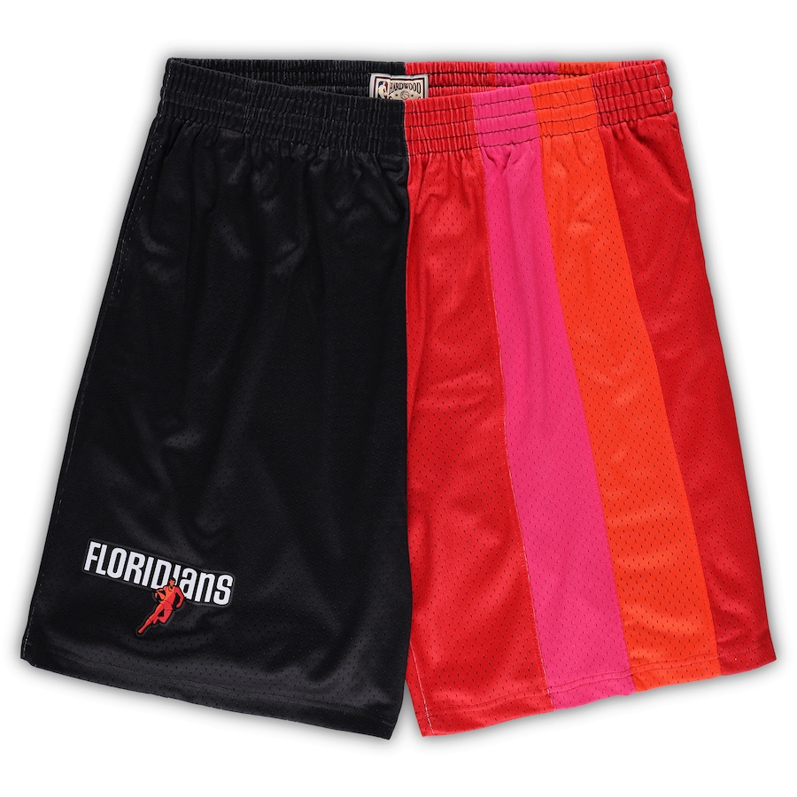Men's Miami Heat Mitchell & Ness Black/Red Big & Tall Hardwood Classics Split Swingman Shorts Men's Miami Heat Mitchell & Ness Black/Red Big & Tall Hardwood Classics Split Swingman Shorts