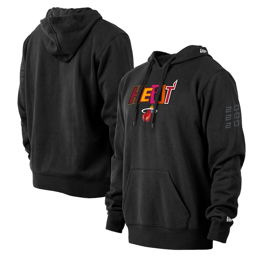 Men's Miami Heat New Era Black 2021/22 City Edition Pullover Hoodie Men's Miami Heat New Era Black 2021/22 City Edition Pullover Hoodie