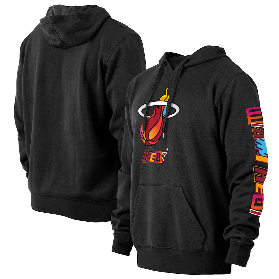 Men's Miami Heat New Era Black 2022/23 City Edition Big & Tall Pullover Hoodie Men's Miami Heat New Era Black 2022/23 City Edition Big & Tall Pullover Hoodie