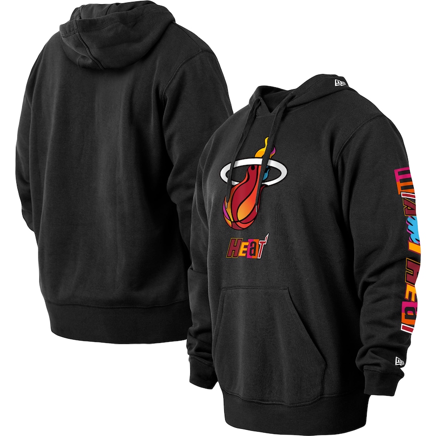 Men's Miami Heat New Era Black 2022/23 City Edition Big & Tall Pullover Hoodie Men's Miami Heat New Era Black 2022/23 City Edition Big & Tall Pullover Hoodie