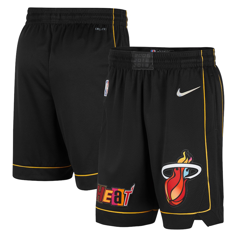 Men's Miami Heat NBA Black 2021/22 City Edition Swingman Shorts
