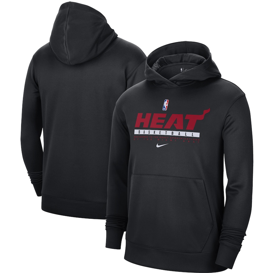Men's Miami Heat NBA Black Spotlight On Court Practice Performance Pullover Hoodie