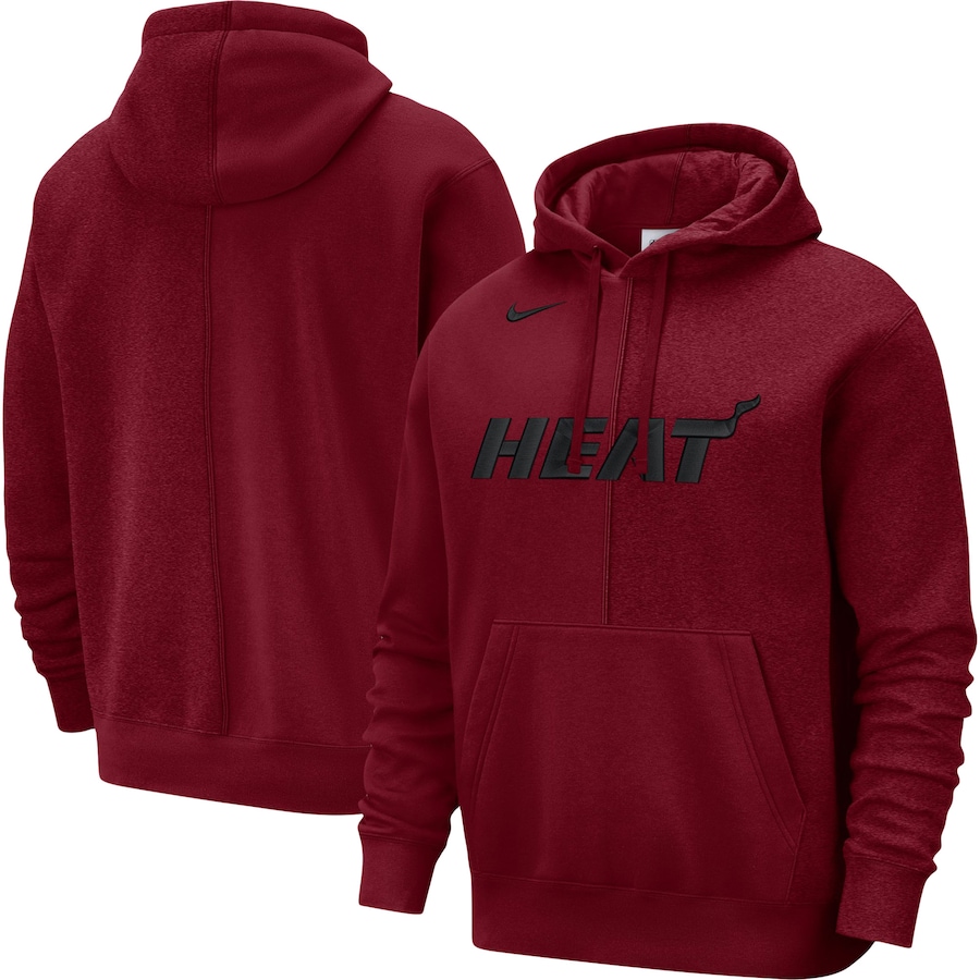 Men's Miami Heat NBA Red Courtside Versus Stitch Split Pullover Hoodie Men's Miami Heat NBA Red Courtside Versus Stitch Split Pullover Hoodie