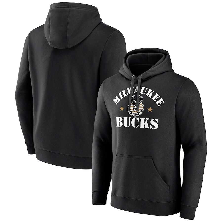 Men's Milwaukee Bucks Black 2022 Hoops For Troops Training Pullover Hoodie Men's Milwaukee Bucks Black 2022 Hoops For Troops Training Pullover Hoodie