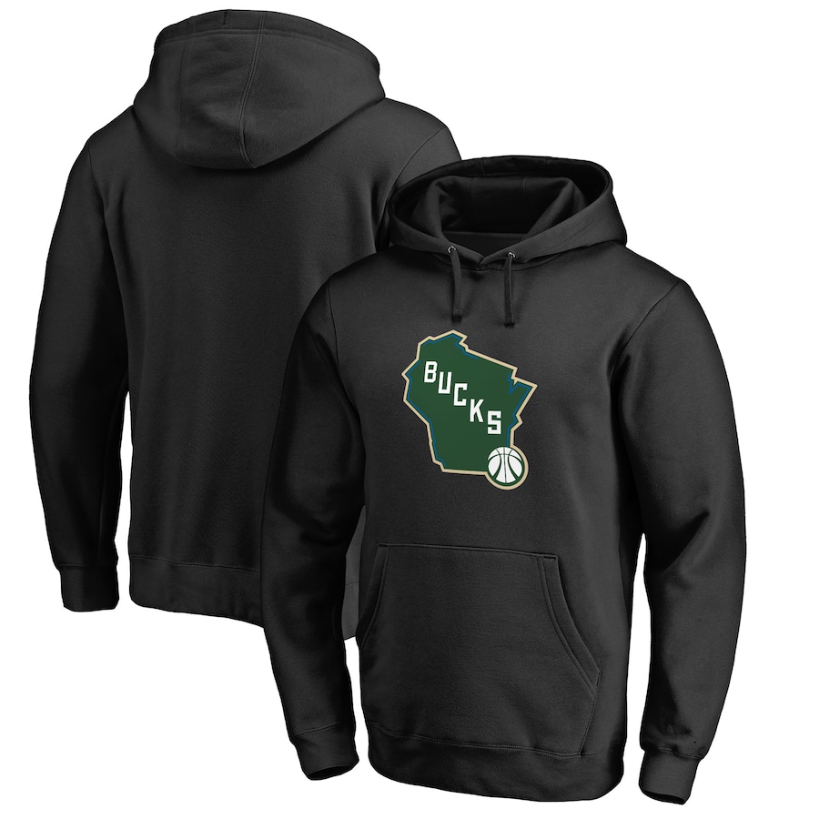 Men's Milwaukee Bucks Black Alternate Logo Pullover Hoodie Men's Milwaukee Bucks Black Alternate Logo Pullover Hoodie