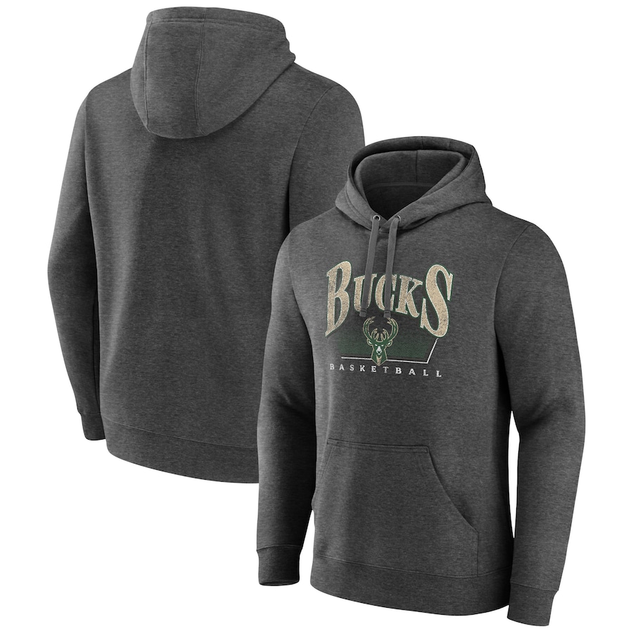 Men's Milwaukee Bucks Charcoal Selection Pullover Hoodie Men's Milwaukee Bucks Charcoal Selection Pullover Hoodie
