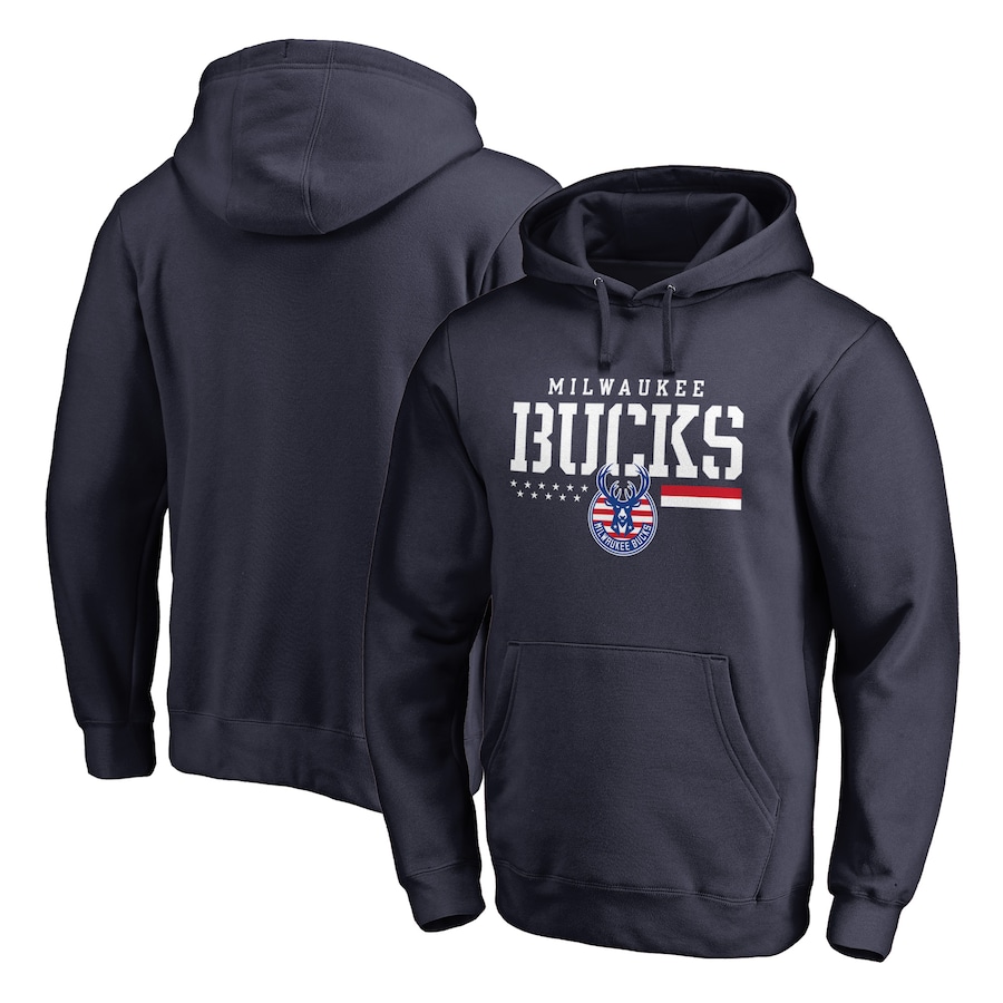 Men's Milwaukee Bucks Navy Hoops For Troops Pullover Hoodie Men's Milwaukee Bucks Navy Hoops For Troops Pullover Hoodie