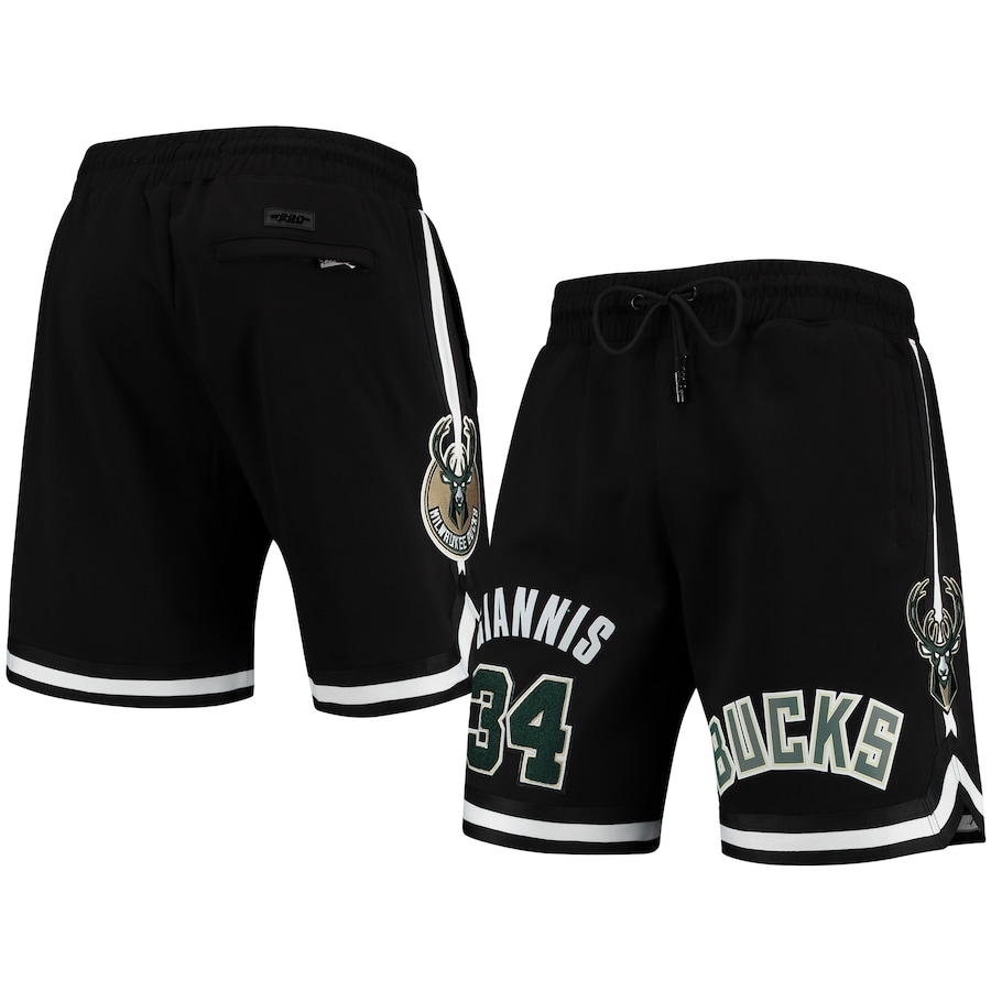 Men's Milwaukee Bucks Giannis Antetokounmpo Pro Standard Black Team Player Shorts Men's Milwaukee Bucks Giannis Antetokounmpo Pro Standard Black Team Player Shorts
