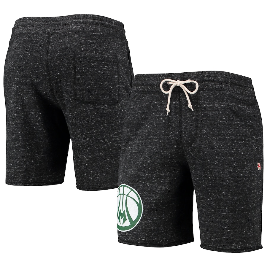 Men's Milwaukee Bucks Homage Charcoal Primary Logo Tri-Blend Sweat Shorts Men's Milwaukee Bucks Homage Charcoal Primary Logo Tri-Blend Sweat Shorts