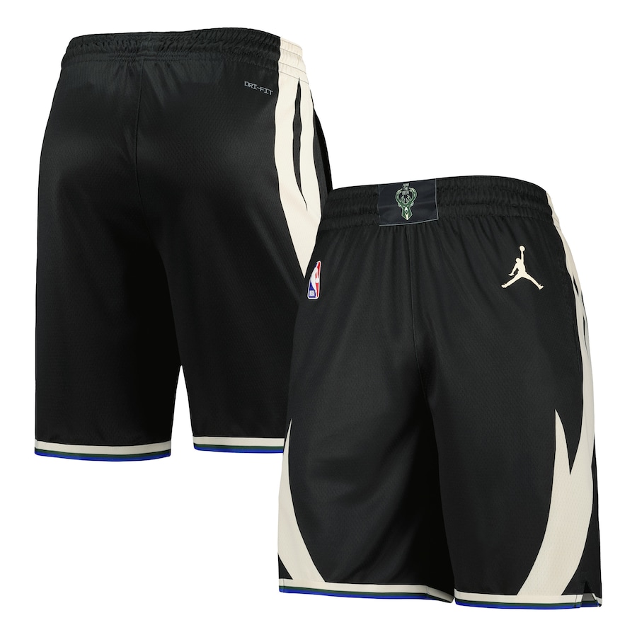 Men's Milwaukee Bucks Jordan Brand Black 2022/2023 Statement Edition Swingman Performance Shorts Men's Milwaukee Bucks Jordan Brand Black 2022/2023 Statement Edition Swingman Performance Shorts