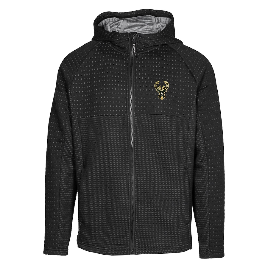 Men's Milwaukee Bucks Levelwear Black Durham Insignia Full-Zip Hoodie