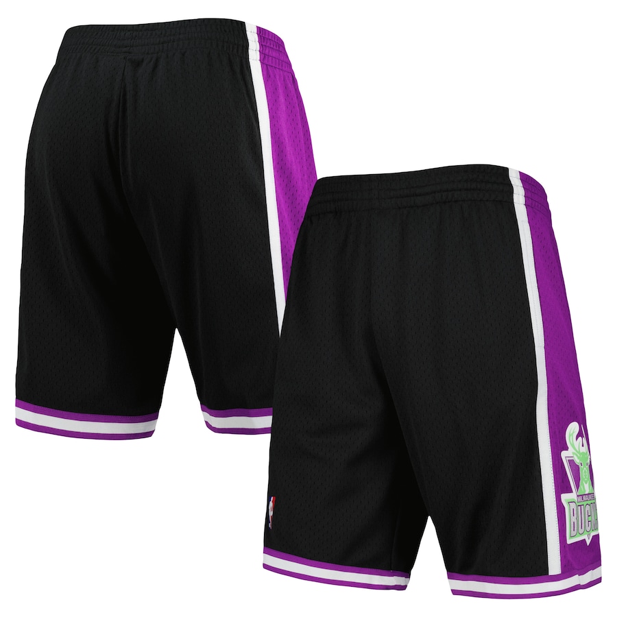 Men's Milwaukee Bucks Mitchell & Ness Black Hardwood Classics Reload 2.0 Swingman Shorts Men's Milwaukee Bucks Mitchell & Ness Black Hardwood Classics Reload 2.0 Swingman Shorts