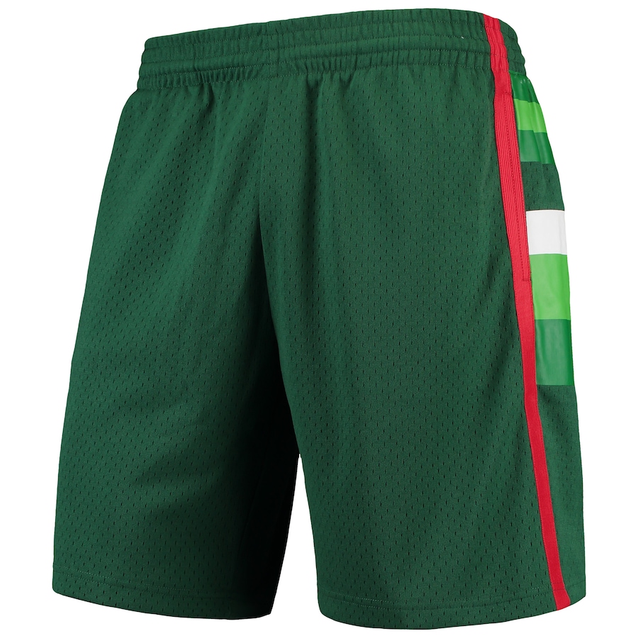 Men's Milwaukee Bucks Mitchell & Ness Green Hardwood Classics Team Swingman Shorts Men's Milwaukee Bucks Mitchell & Ness Green Hardwood Classics Team Swingman Shorts