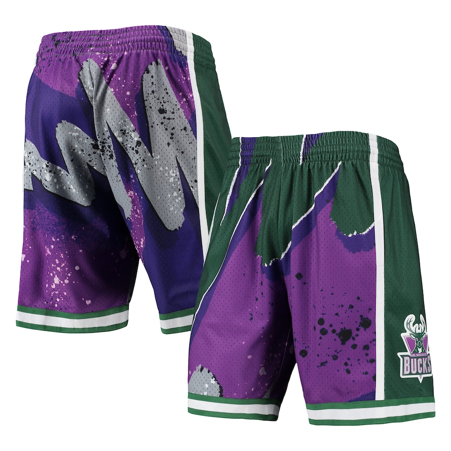 Men's Milwaukee Bucks Mitchell & Ness Purple Hardwood Classics 2000 Hyper Hoops Swingman Shorts Men's Milwaukee Bucks Mitchell & Ness Purple Hardwood Classics 2000 Hyper Hoops Swingman Shorts