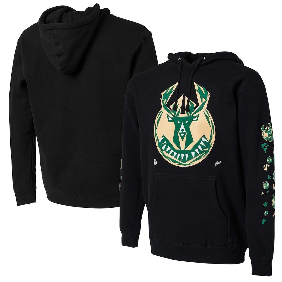 Men's Milwaukee Bucks NBA x Naturel Black No Caller ID Pullover Hoodie Men's Milwaukee Bucks NBA x Naturel Black No Caller ID Pullover Hoodie