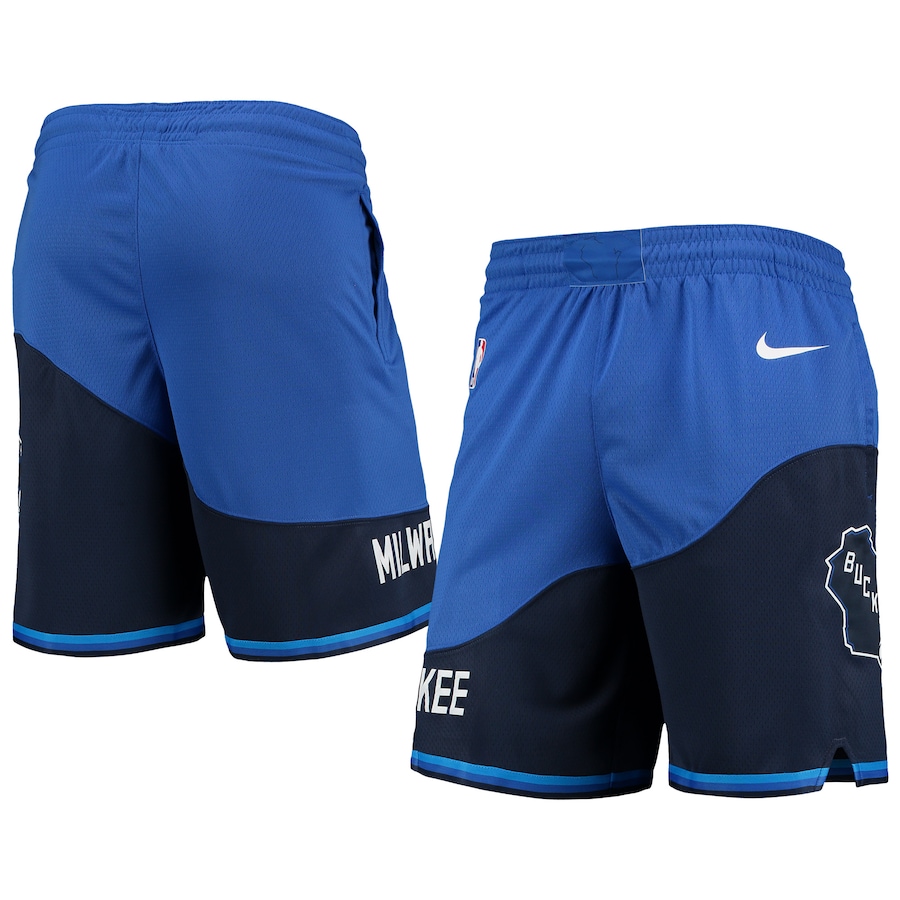 Men's Milwaukee Bucks NBA Blue 2020/21 City Edition Swingman Shorts Men's Milwaukee Bucks NBA Blue 2020/21 City Edition Swingman Shorts
